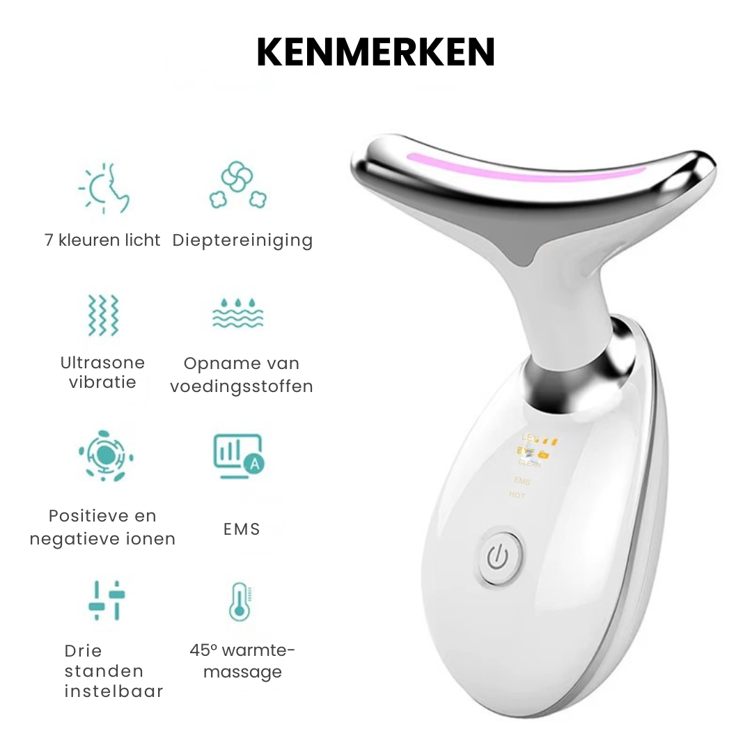 Lumilift skin - voor Gezicht & Hals met LED en EMS