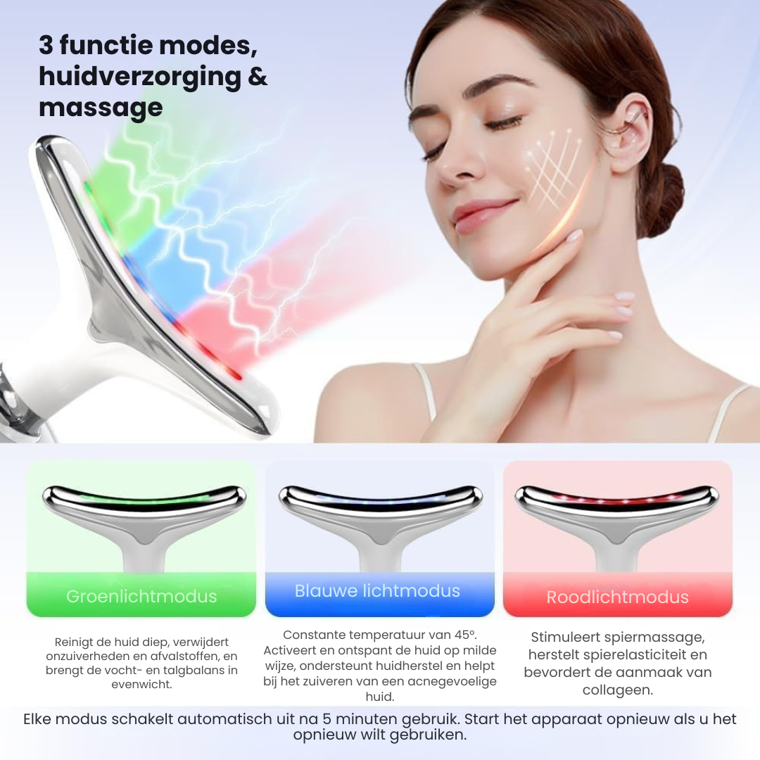 Lumilift skin - voor Gezicht & Hals met LED en EMS