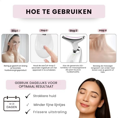 Lumilift skin - voor Gezicht & Hals met LED en EMS