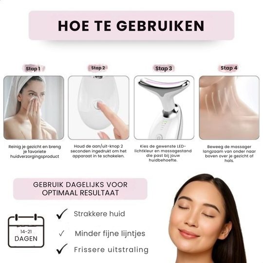 Lumilift skin - voor Gezicht & Hals met LED en EMS