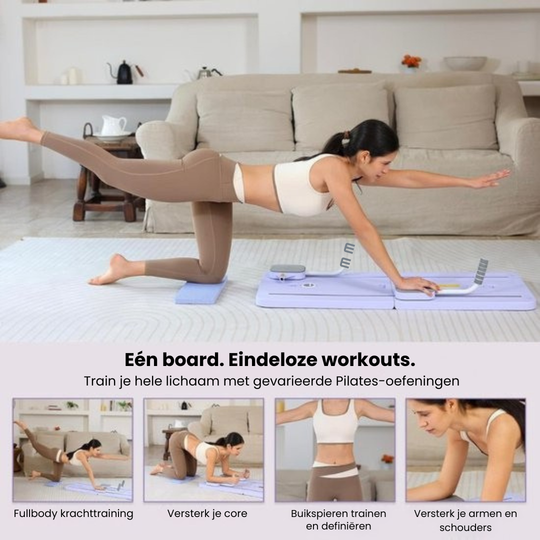 Pilates Board 8-in-1 – Opvouwbare Reformer voor Thuis | Core & Full-Body Training