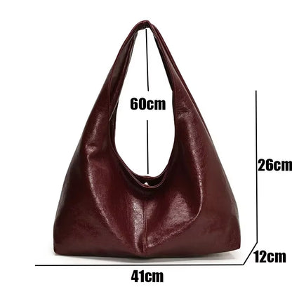 Vintage-Style Shoulder Bag van Vegan Leer – Slouchy & Stijlvol