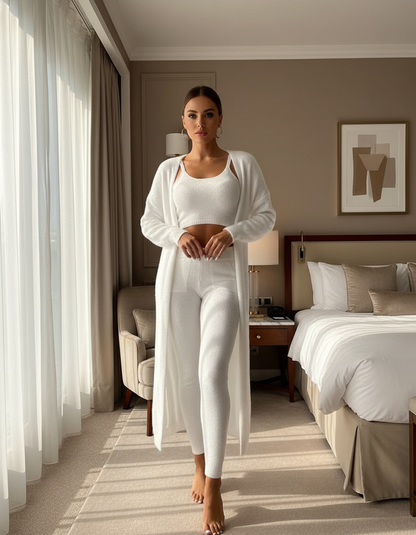 FluffyWarm Dames Pyjama – Fluffy 3-Delig Outfit