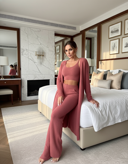 FluffyWarm Dames Pyjama – Fluffy 3-Delig Outfit