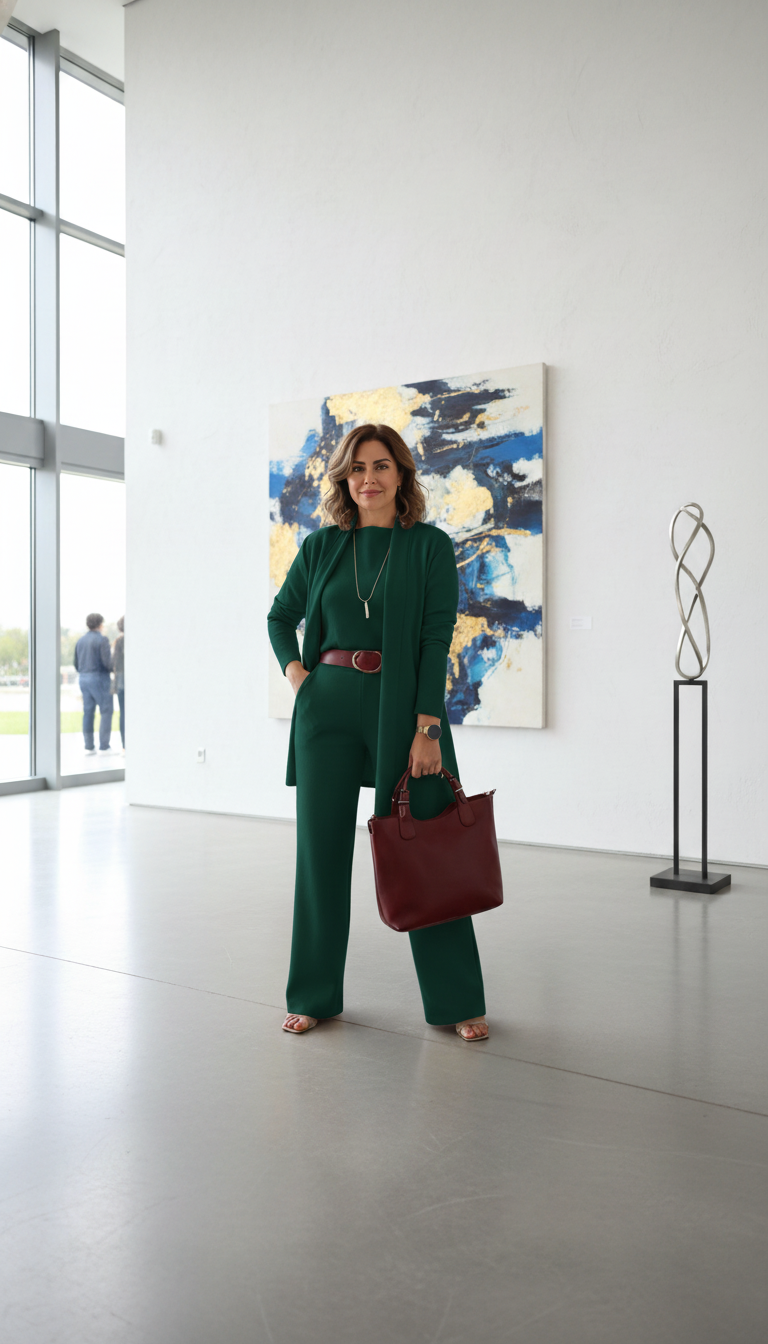 Stijlvolle Drie-Delige Damesensemble met Zachte Fit