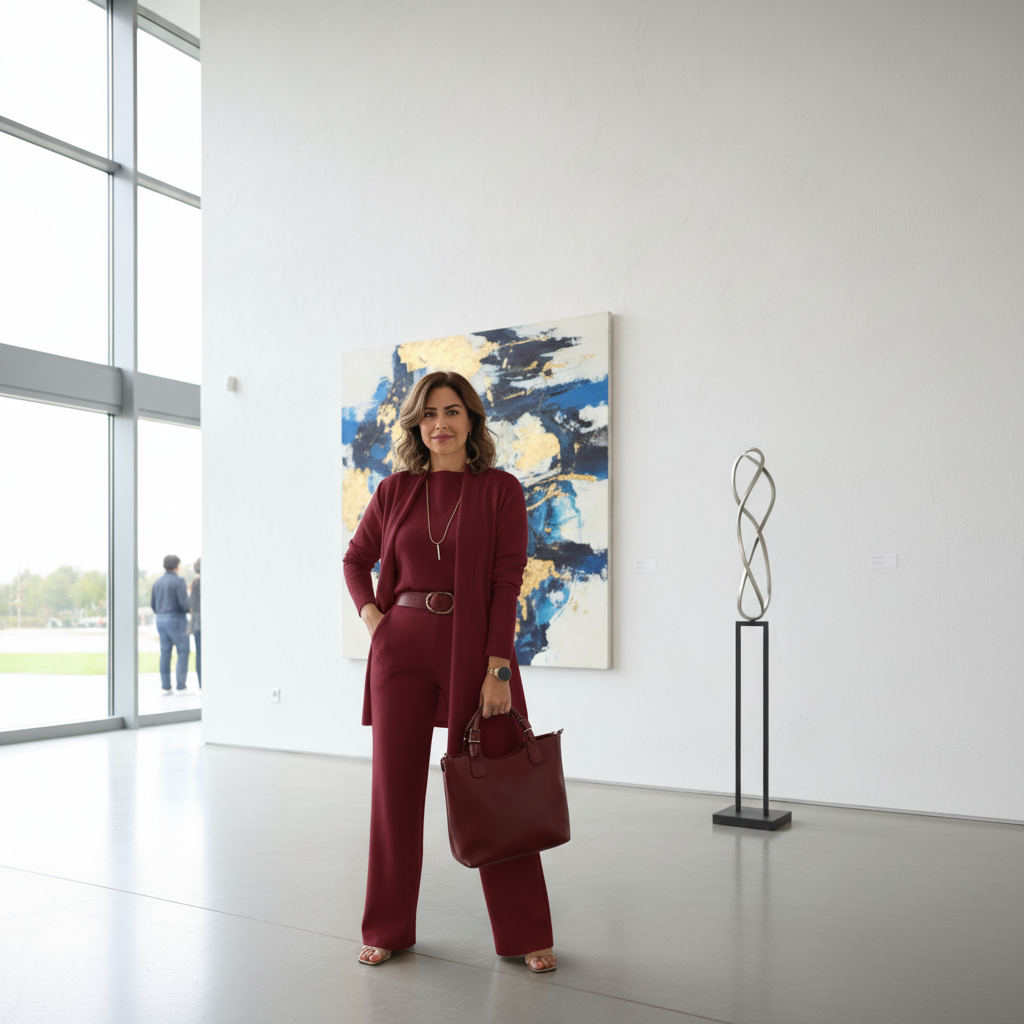 Stijlvolle Drie-Delige Damesensemble met Zachte Fit